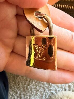 Louis Vuitton Gold Tone LV Padlock Charm